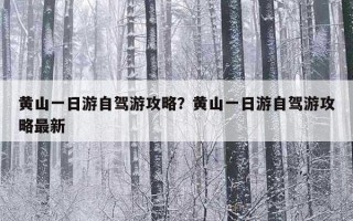 黄山一日游自驾游攻略？黄山一日游自驾游攻略最新